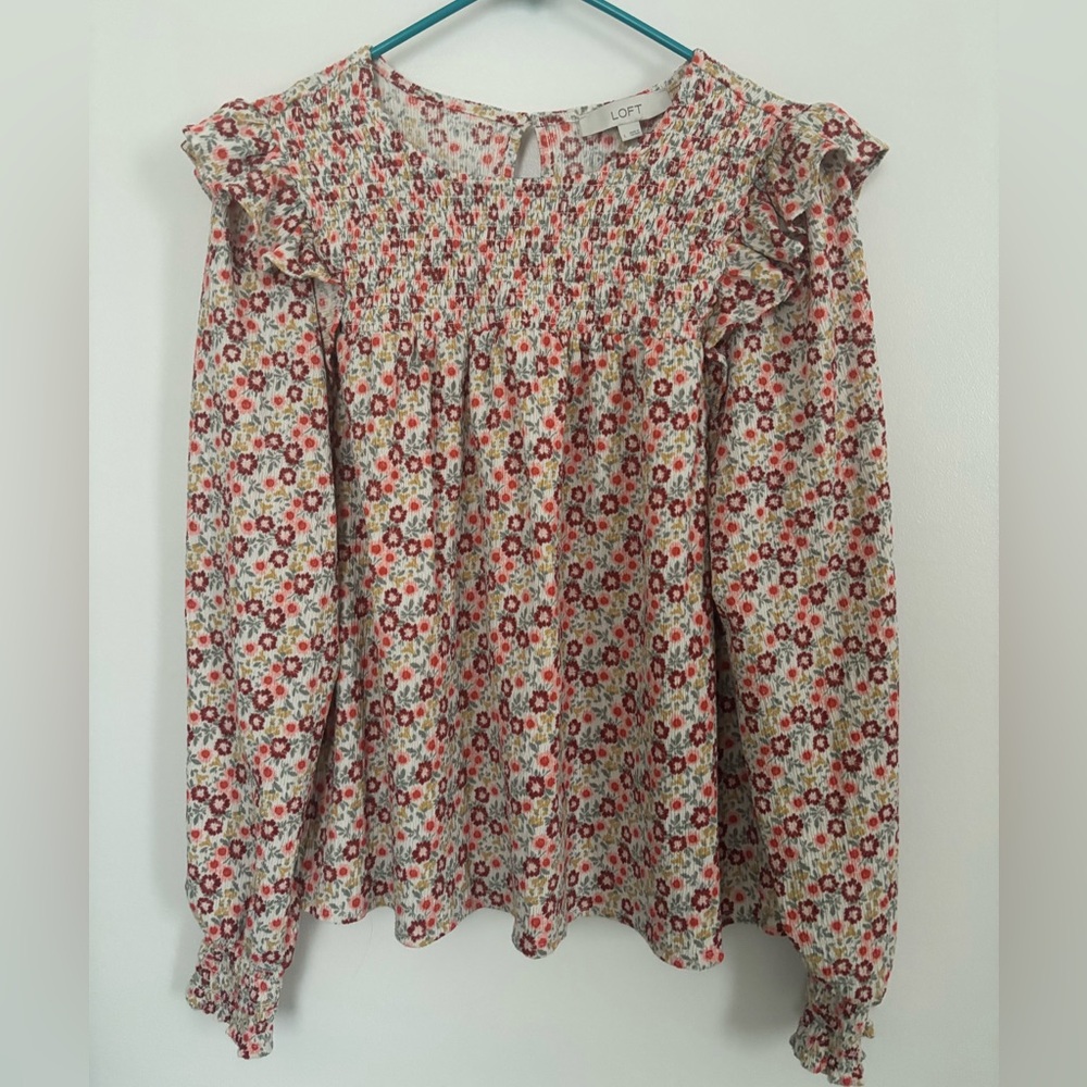 LOFT Multicolor Textured Top